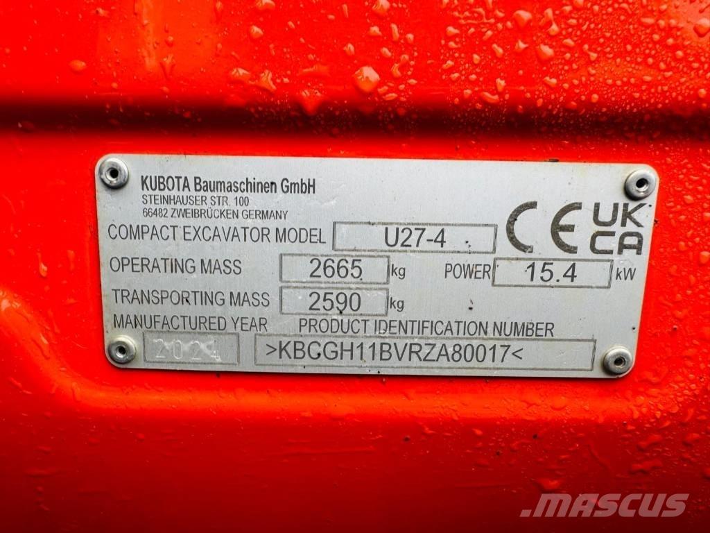 Kubota U 27-4 Mini Excavators <7t (Mini Diggers)