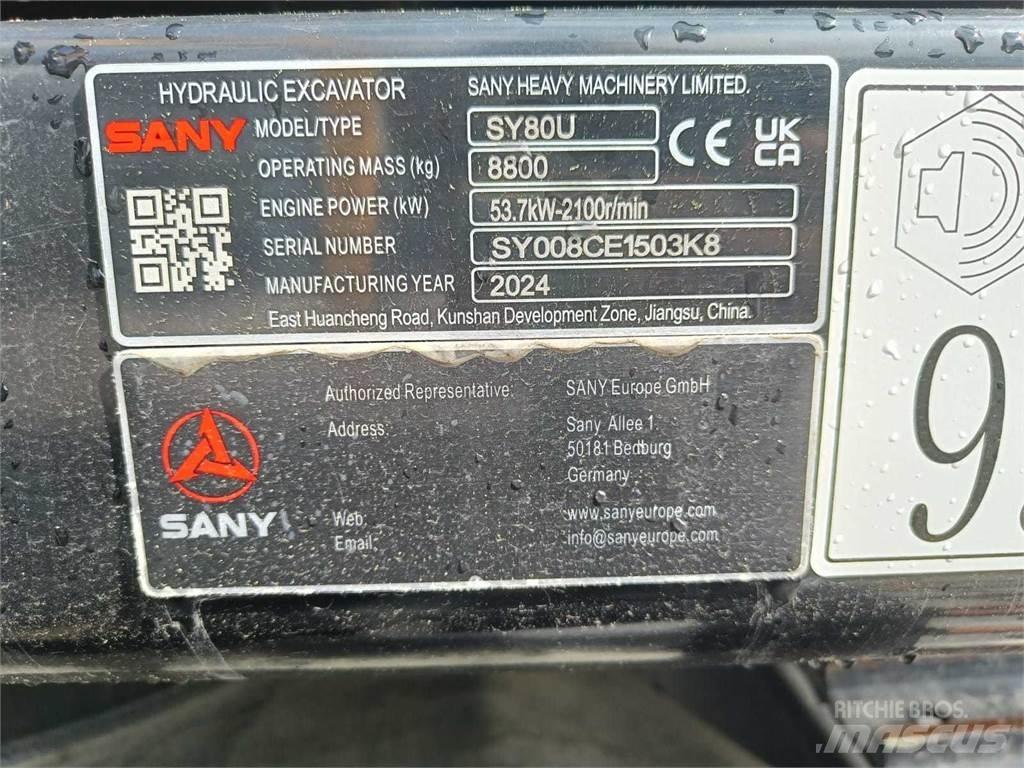 Sany SY80U Mini excavators  7t - 12t