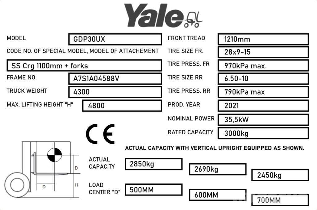 Yale GDP30UX Diesel Forklifts
