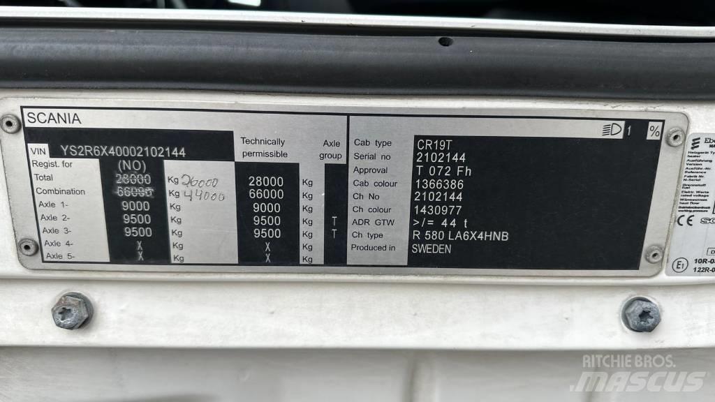 Scania R 580 Conventional Trucks / Tractor Trucks