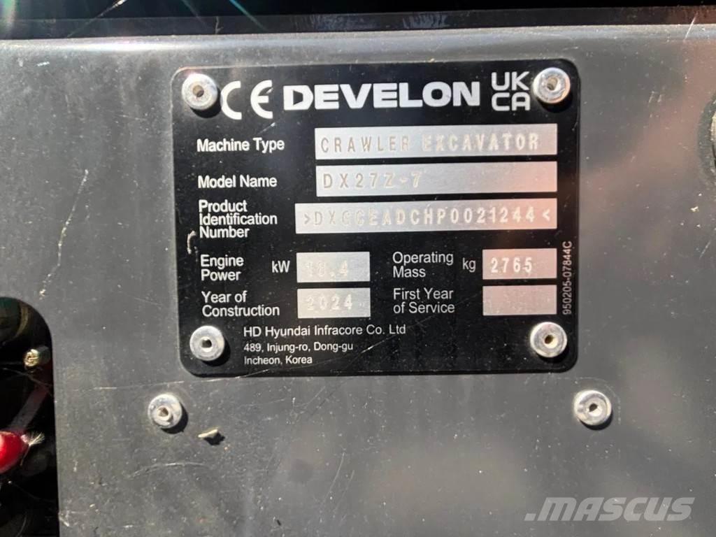 Doosan DX27Z-7 Mini Excavators <7t (Mini Diggers)