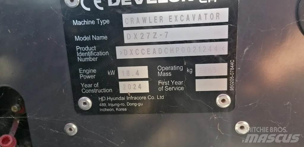 Doosan DX27Z-7 Mini Excavators <7t (Mini Diggers)