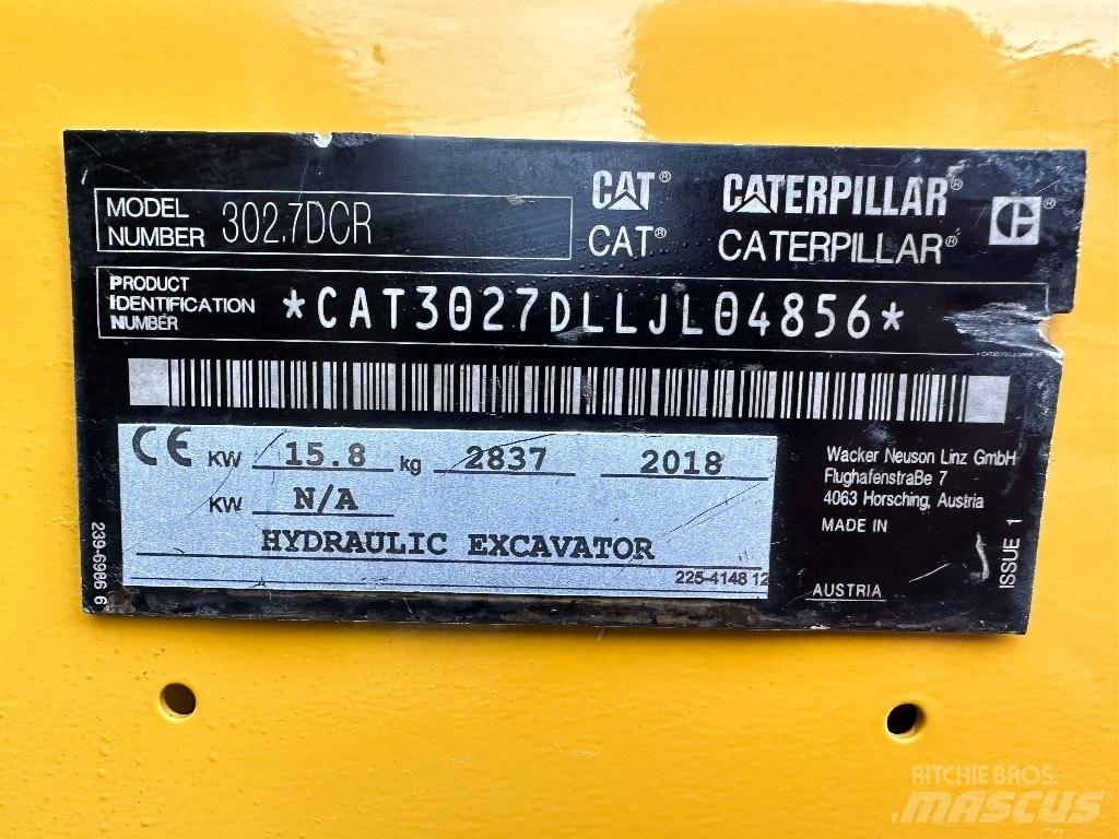 CAT 302.7 D CR Mini Excavators <7t (Mini Diggers)