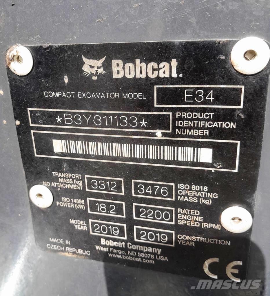 Bobcat E34 Mini Excavators <7t (Mini Diggers)