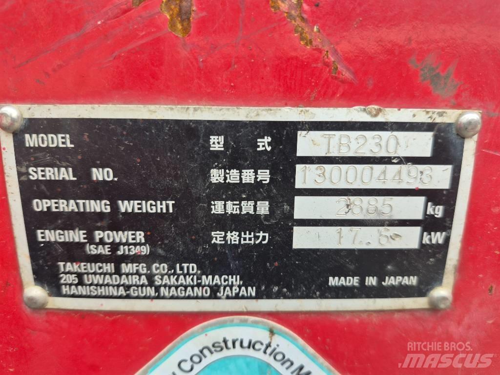 Takeuchi TB 230 Mini Excavators <7t (Mini Diggers)