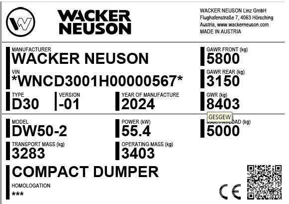 Wacker Neuson DW50-2 Site Dumpers