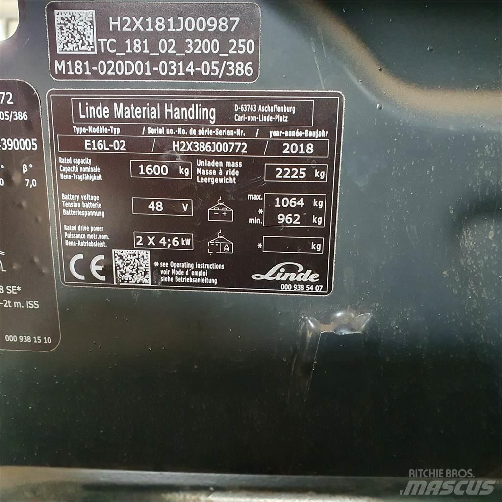 Linde E16L Electric Forklifts