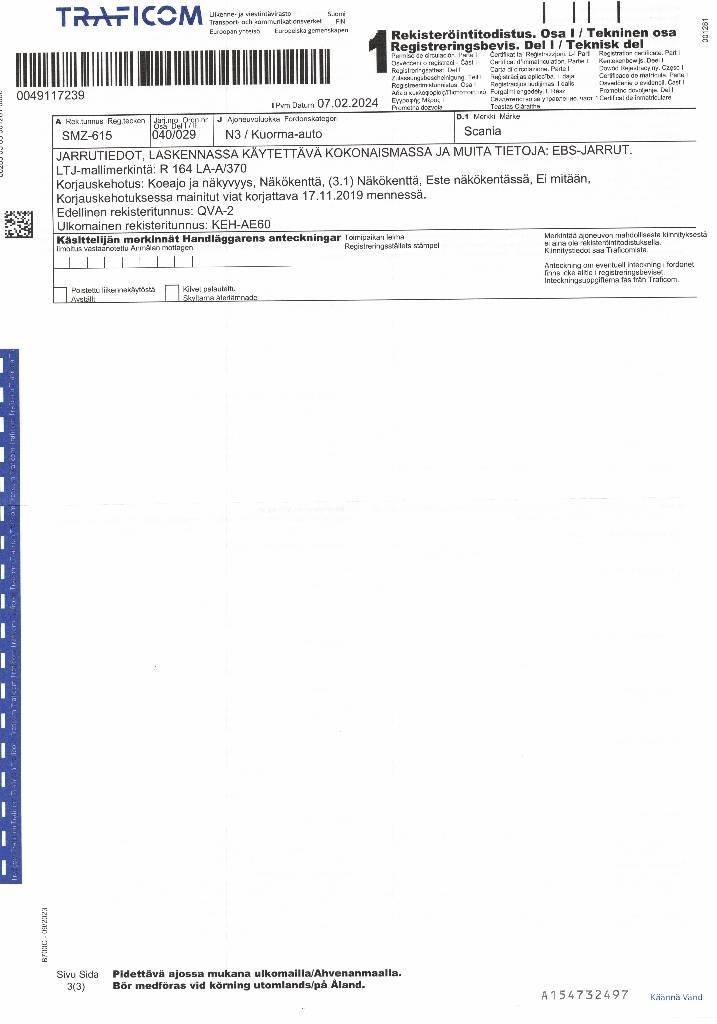 Scania R 164 Conventional Trucks / Tractor Trucks