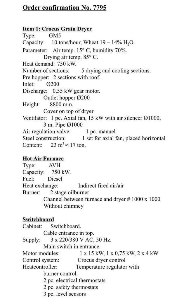  Crocus GM5 Crop Processing and Storage Units/Machines Others