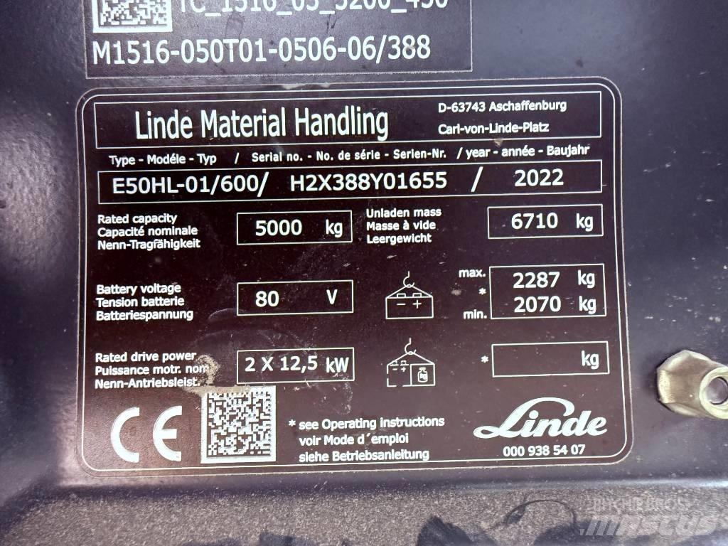 Linde E50/600HL/388 Electric Forklifts