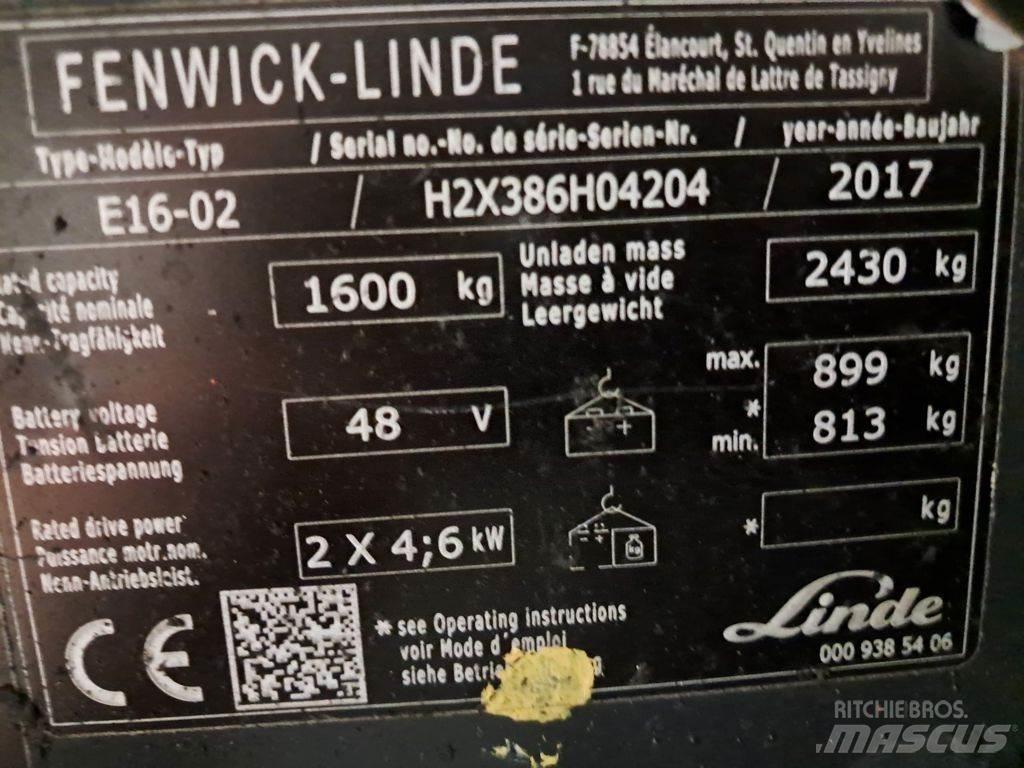 Linde E16-02 Electric Forklifts