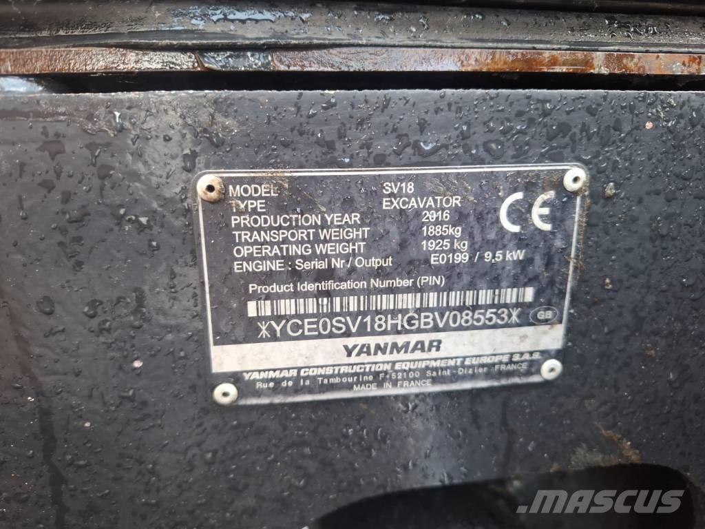 Yanmar SV 18 Mini Excavators <7t (Mini Diggers)
