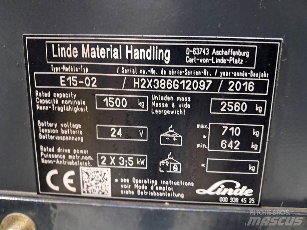 Linde E15-02 Electric Forklifts