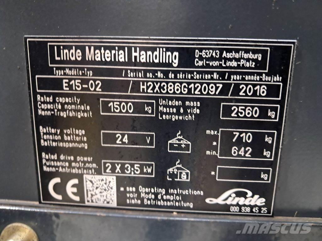 Linde E15-02 Electric Forklifts