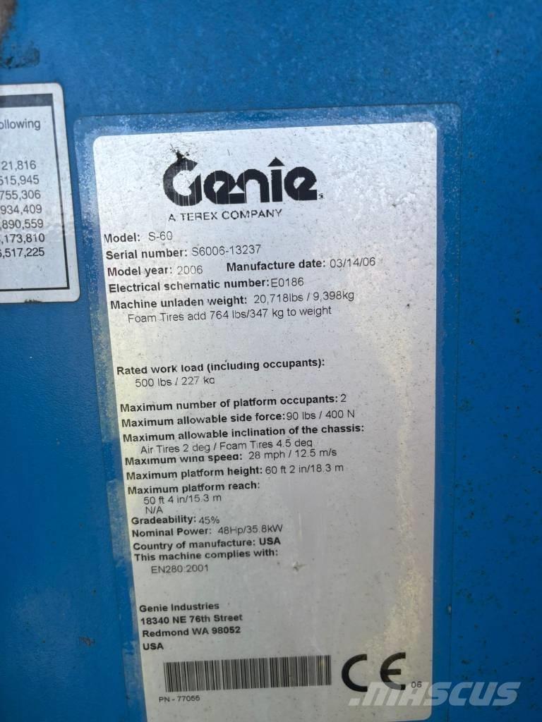 Genie S 60 Telescopic boom lifts
