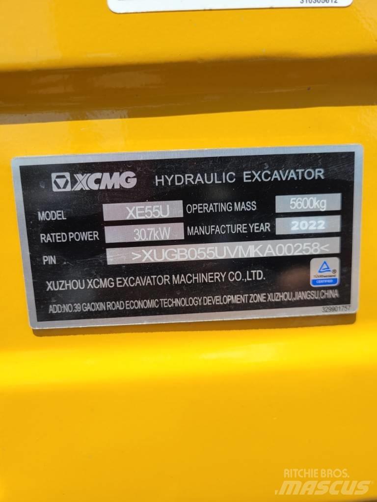 XCMG XE55 U Mini Excavators <7t (Mini Diggers)
