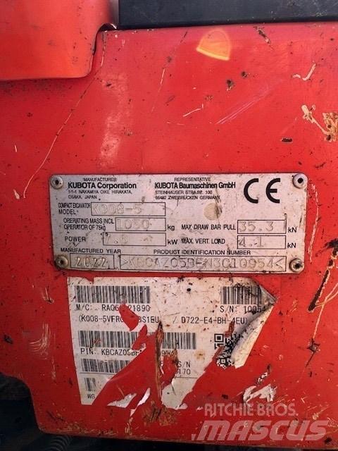 Kubota K 008-5 Mini Excavators <7t (Mini Diggers)