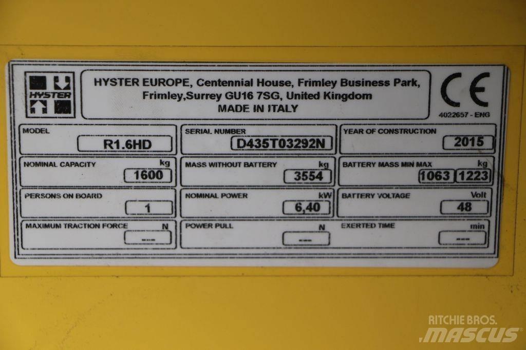 Hyster R 1.6 Electric Forklifts