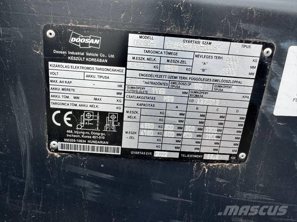 Doosan D 50,  130üó!!! 5t Diesel Forklifts