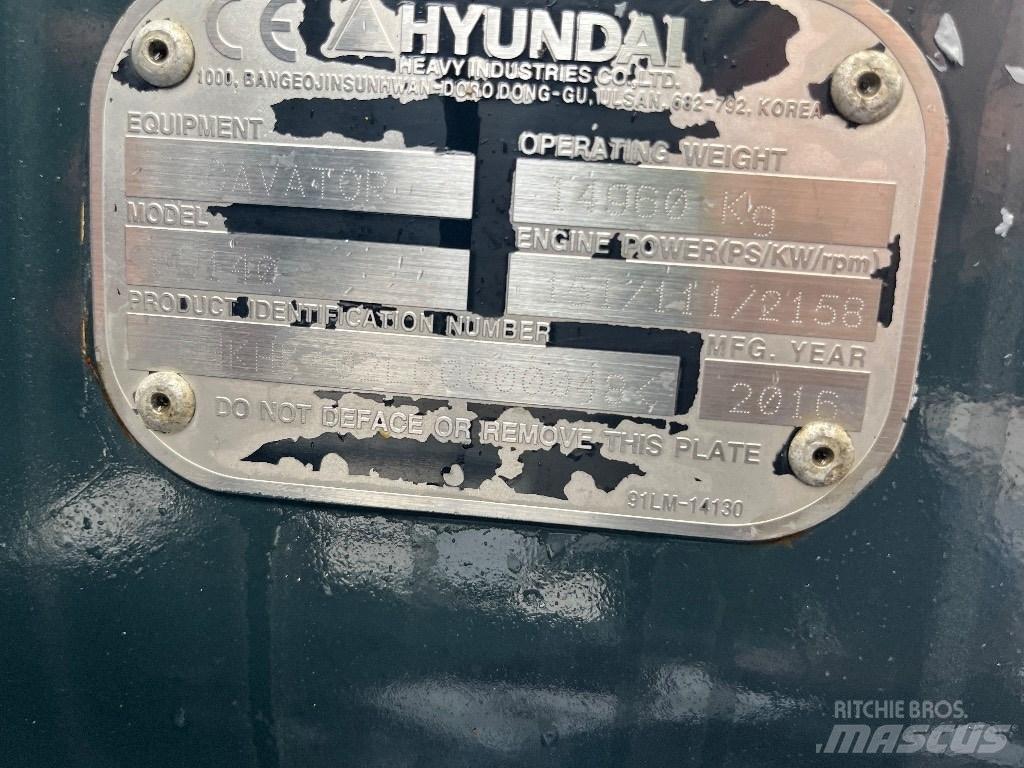 Hyundai HW140 Wheeled Excavators