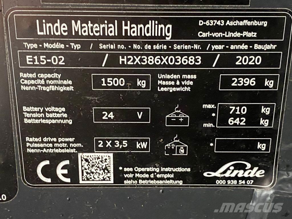 Linde E15-02 Electric Forklifts