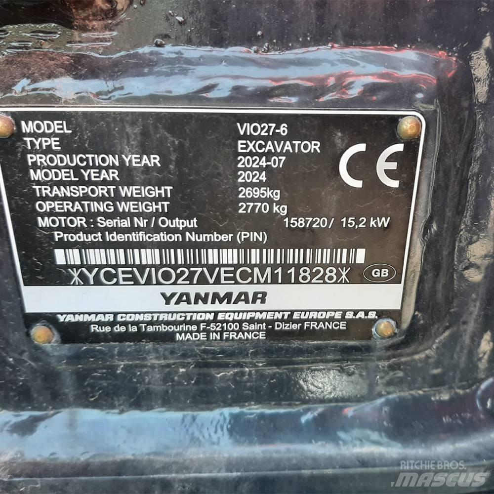 Yanmar Vio 27 Mini Excavators <7t (Mini Diggers)