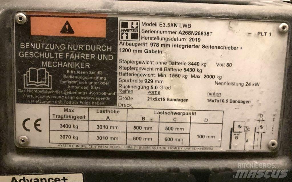 Hyster E 3.5 XN LWB Electric Forklifts