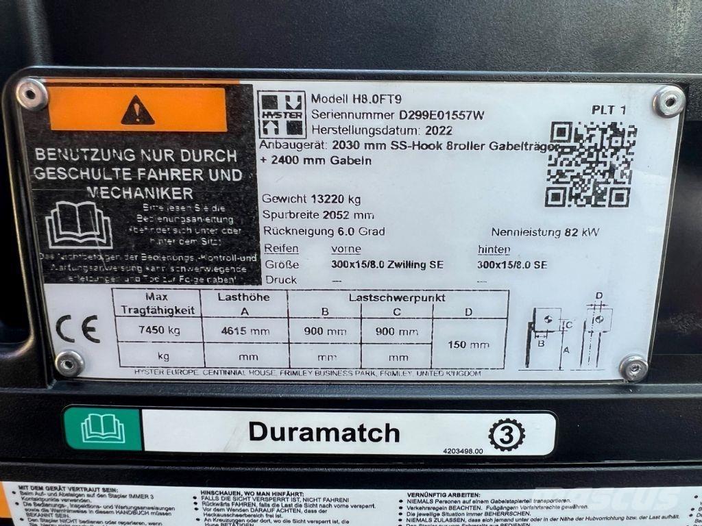 Hyster H 8.0 FT9 Diesel Forklifts