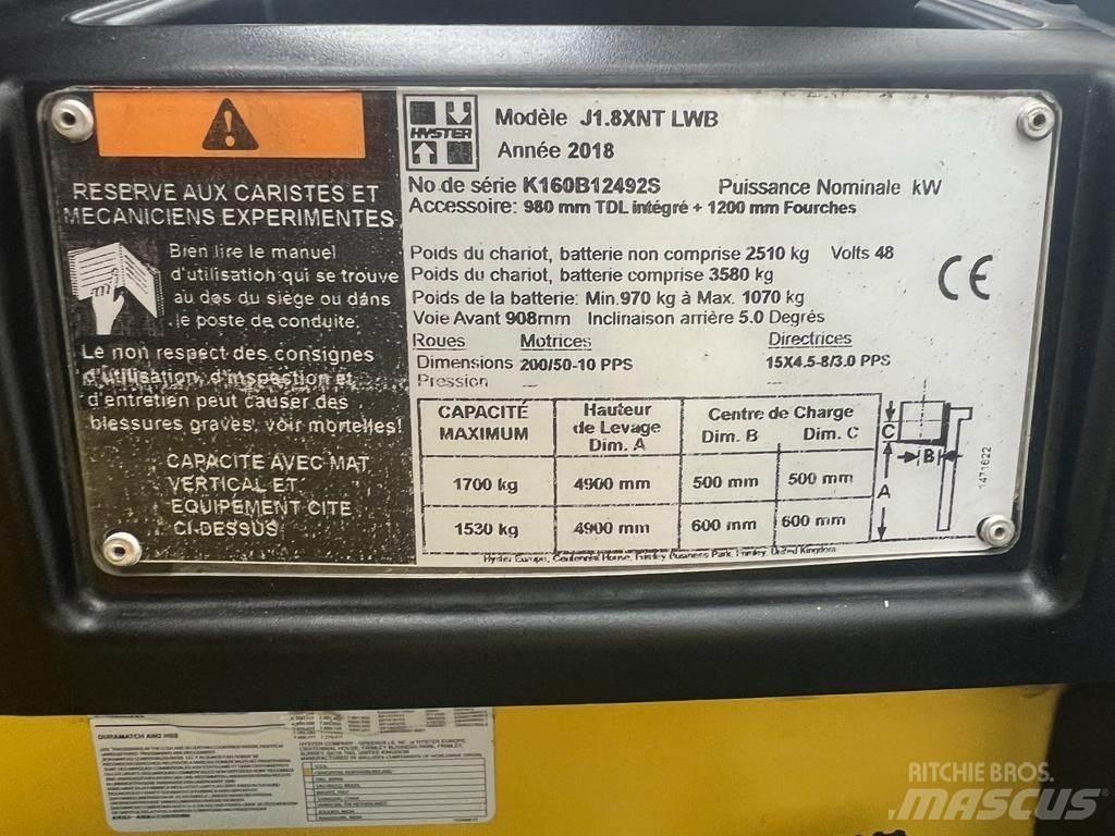 Hyster J 1.8 XNT Electric Forklifts