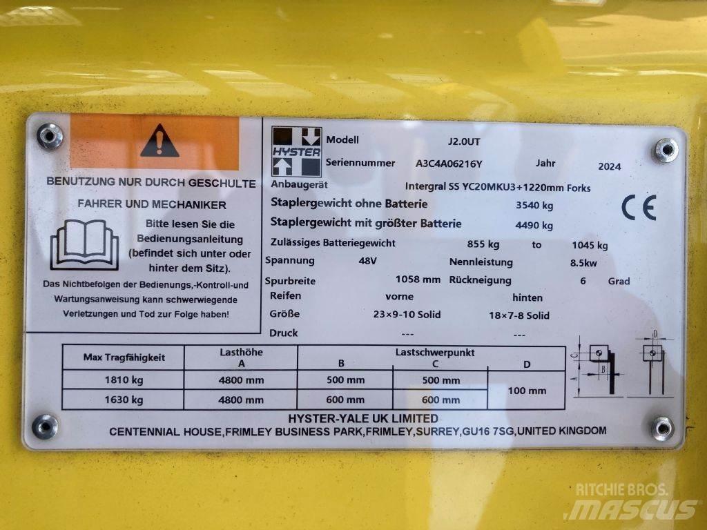 Hyster J 2.0 UT Electric Forklifts