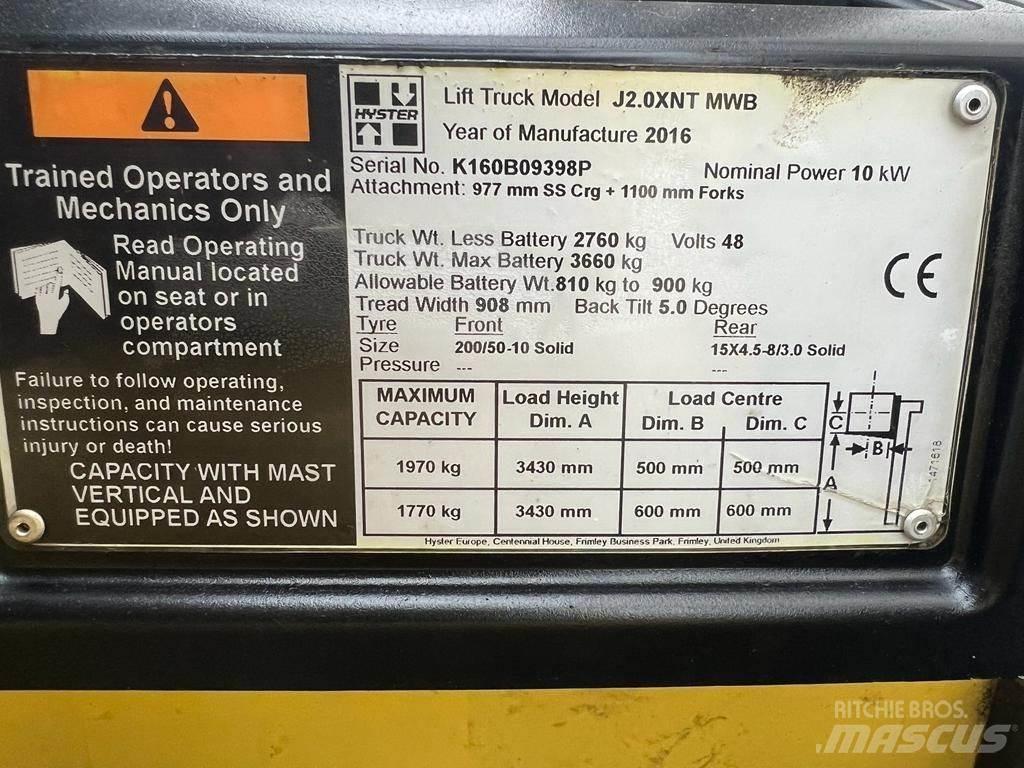 Hyster J 2.0 XNT Electric Forklifts