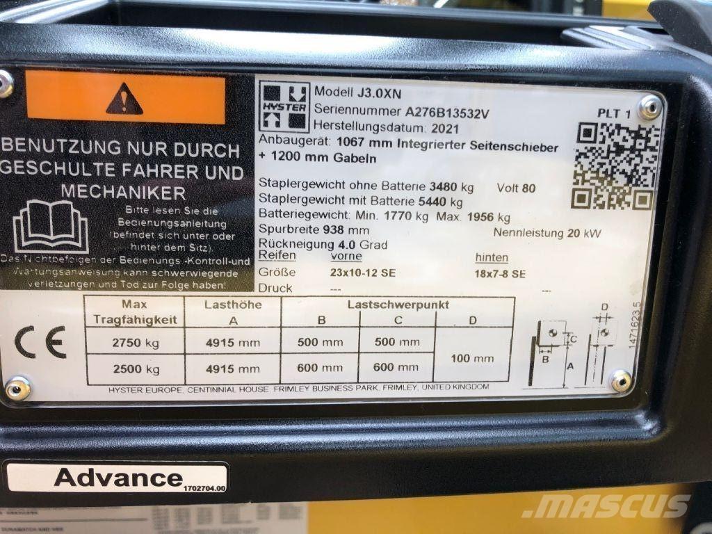 Hyster J 3.0 XN Electric Forklifts
