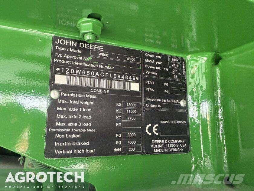John Deere W650 Tractors