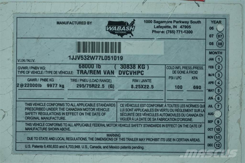 Wabash DVCVHPC Box Trailers