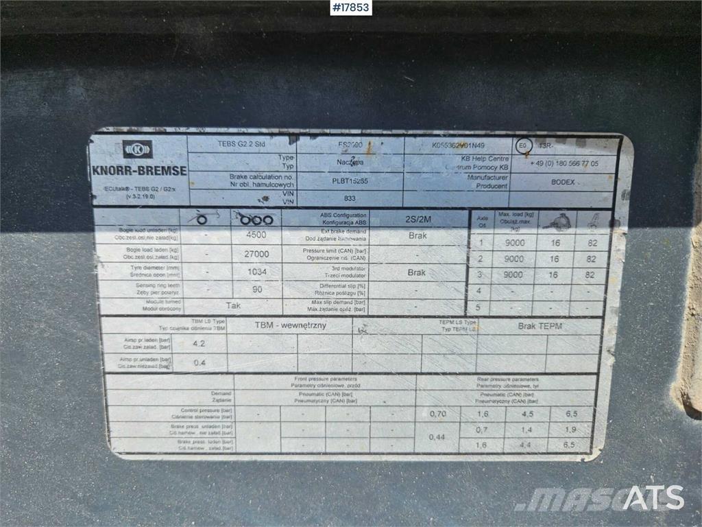 Bodex KIS 3B Grain / Hopper / Tipper Trailers