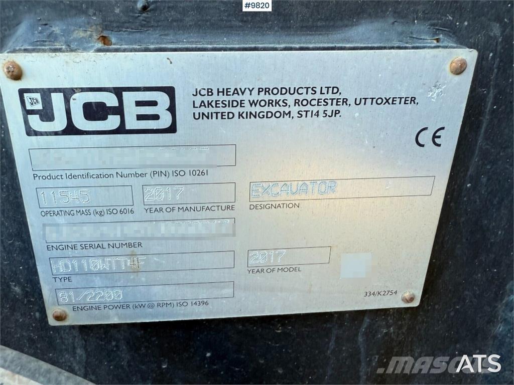 JCB Hydradig 110W Wheeled Excavators