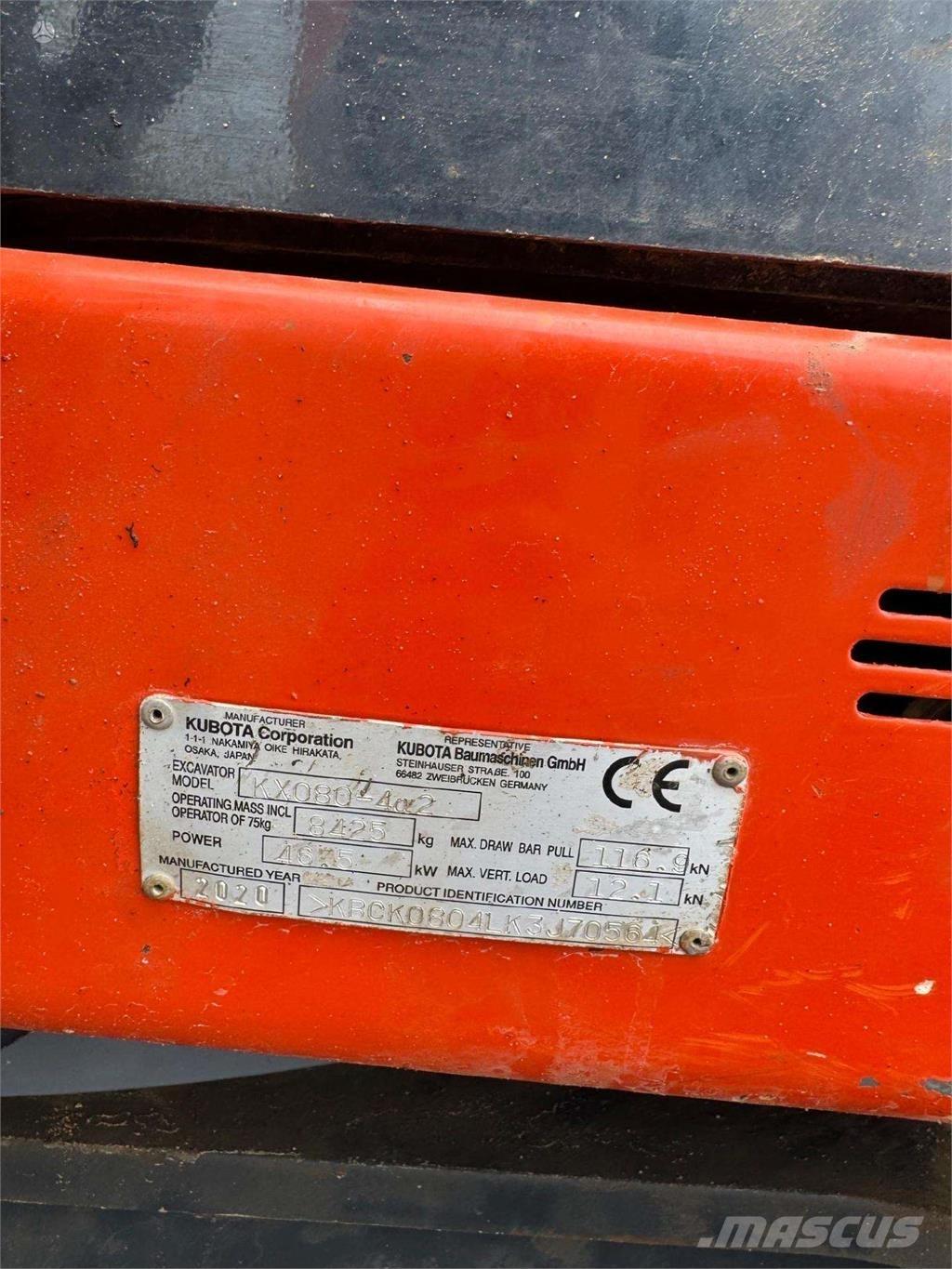 Kubota KX080-4a2 Crawler Excavators