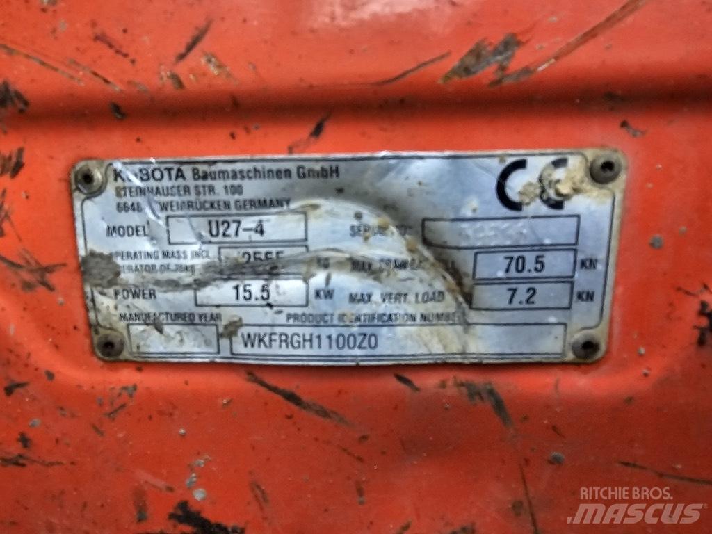 Kubota U 27-4 Mini Excavators <7t (Mini Diggers)