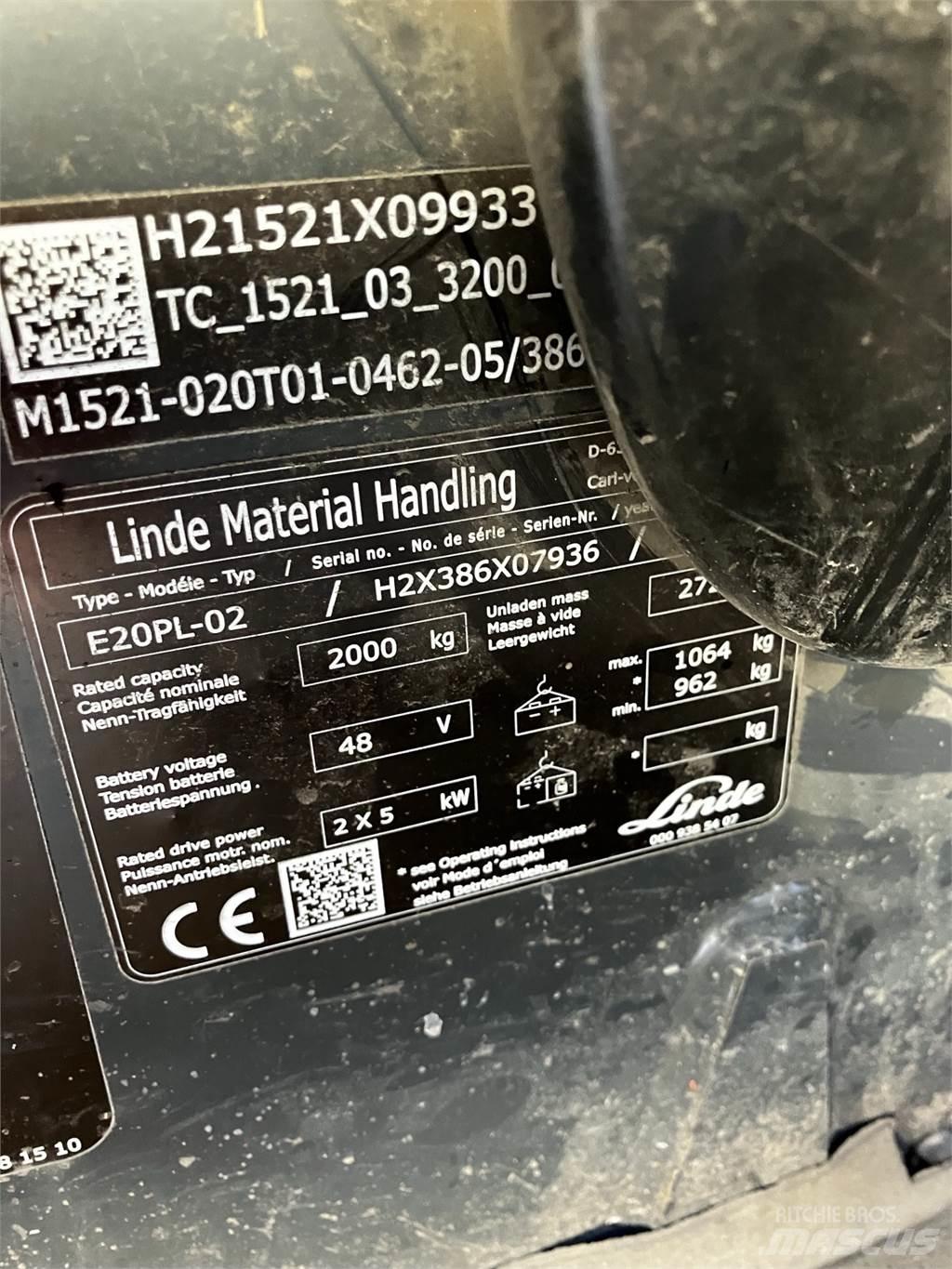 Linde E20PL Electric Forklifts