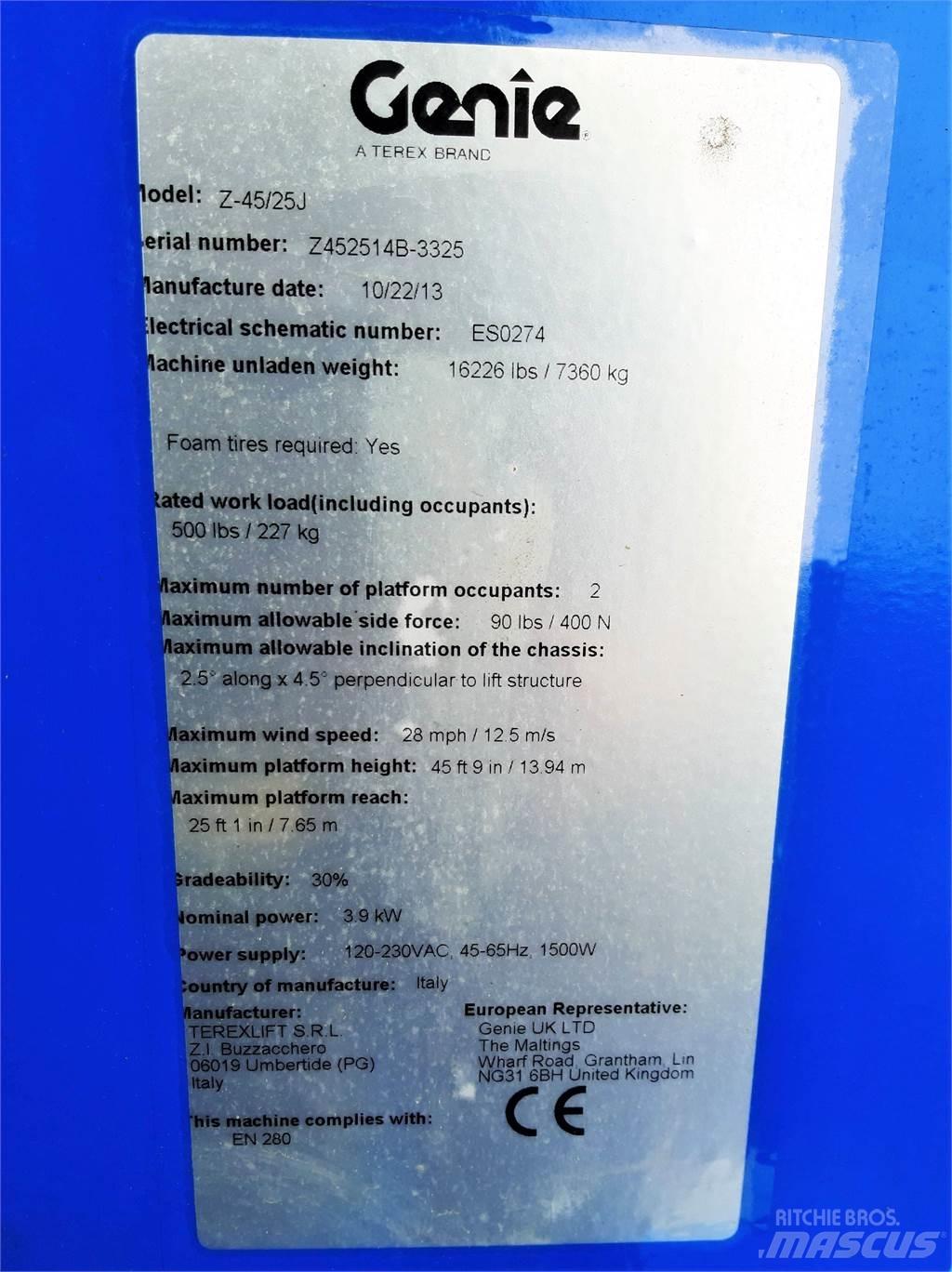 Genie Z45 25JDC Articulated boom lifts