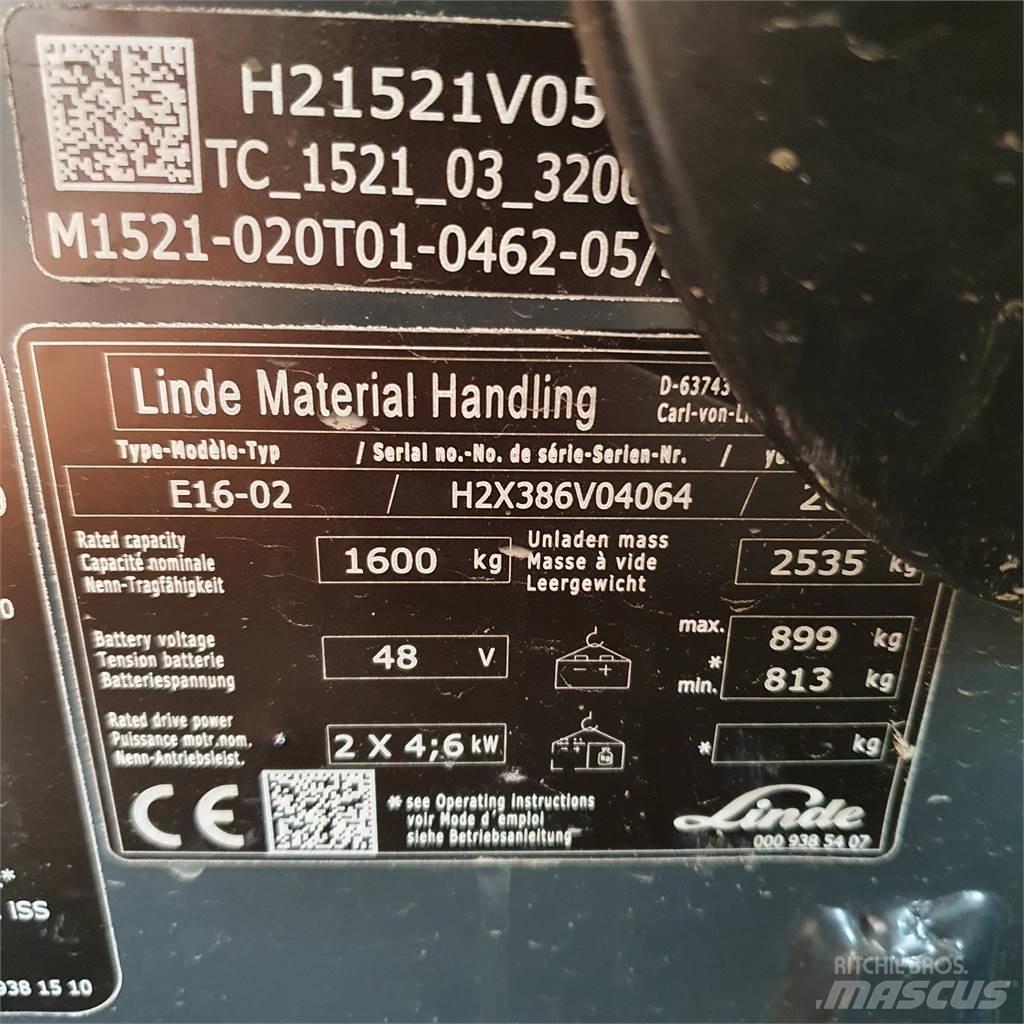 Linde E16 Electric Forklifts