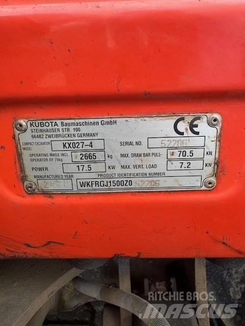 Kubota KX027-4 Mini Excavators <7t (Mini Diggers)