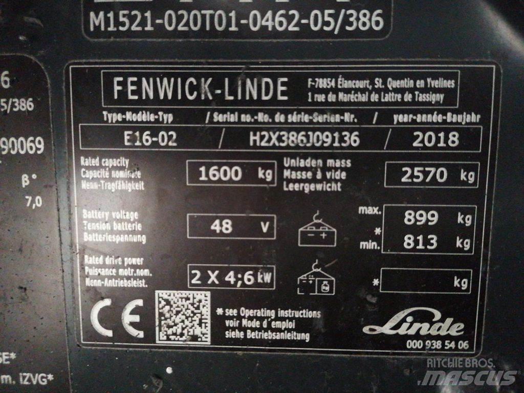 Linde E16-02 Electric Forklifts