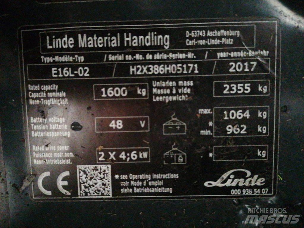 Linde E16L-02 Electric Forklifts