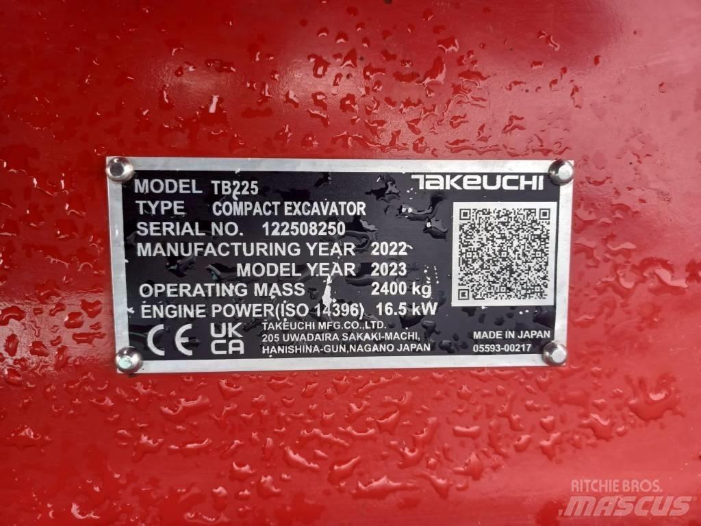 Takeuchi TB 225 Mini Excavators <7t (Mini Diggers)