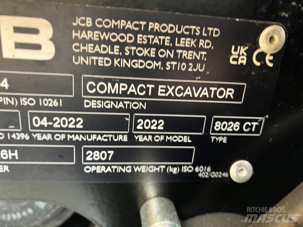 JCB 8026 CTS Mini Excavators <7t (Mini Diggers)