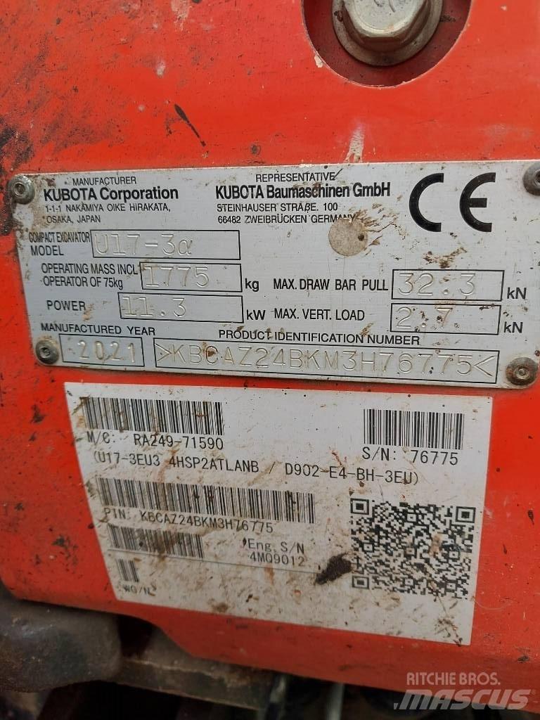 Kubota U 17-3N Mini Excavators <7t (Mini Diggers)