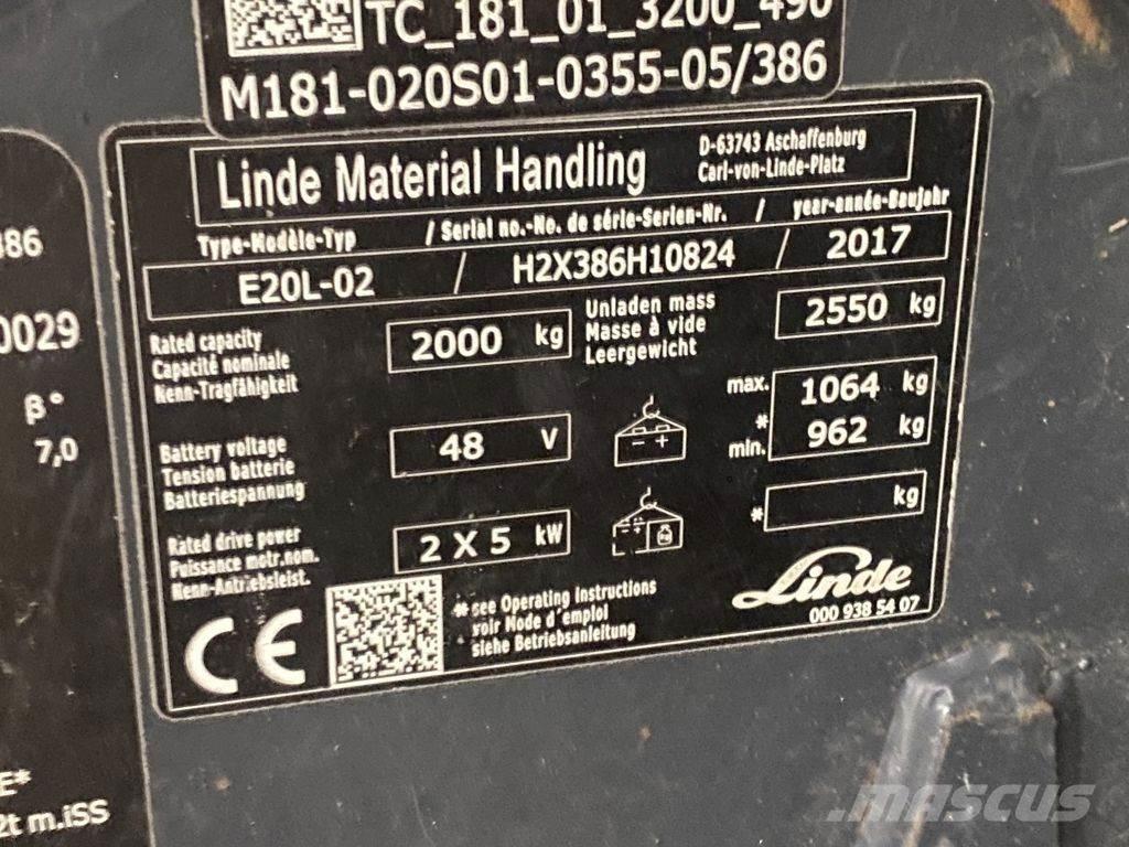 Linde E20L-02 Electric Forklifts