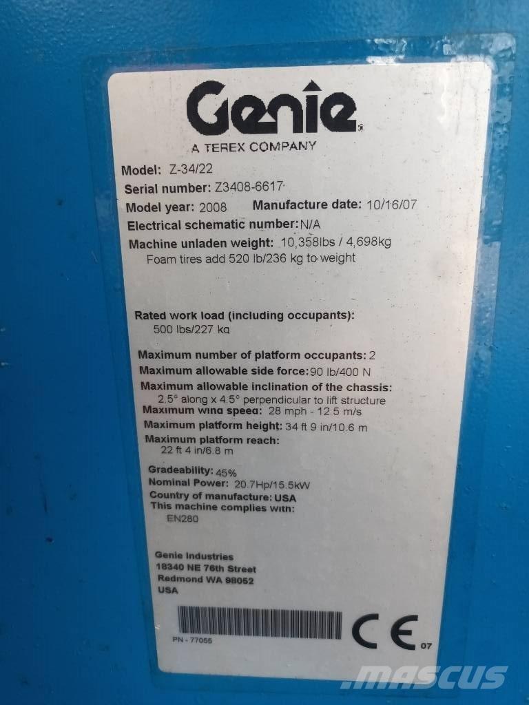 Genie Z 34/22 Articulated boom lifts
