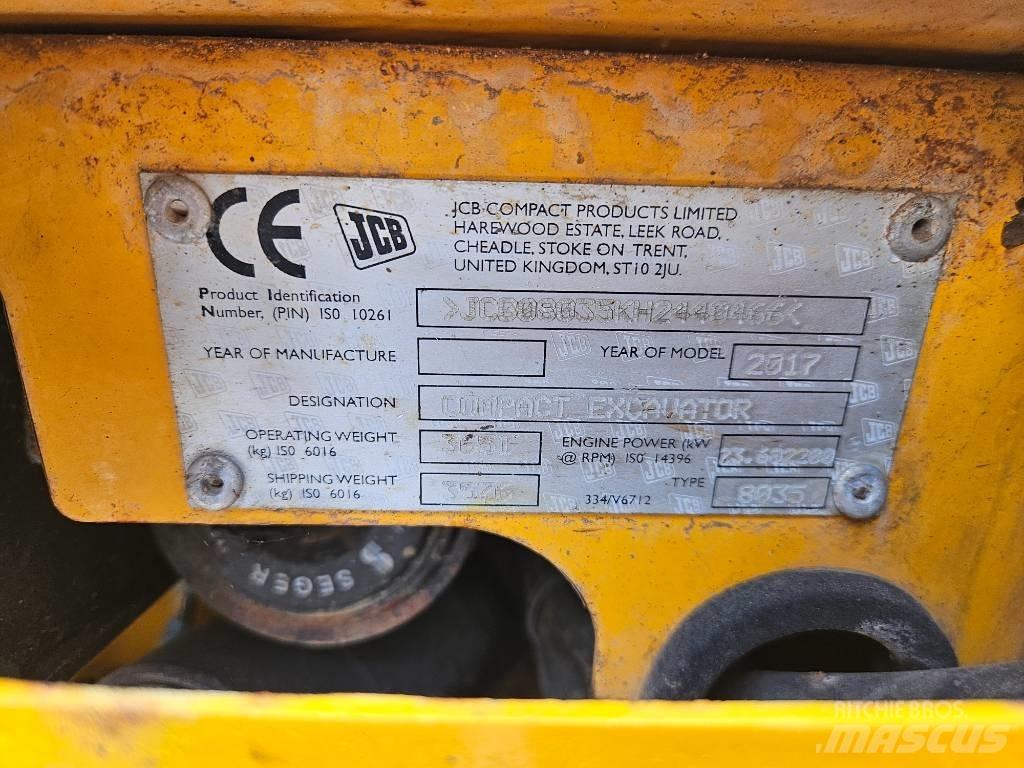 JCB 8035 ZTS + QH Mini Excavators <7t (Mini Diggers)